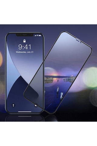 Baseus Apple Uyumlu iPhone 12 Mini Ekran Koruyucu 0,23Mm Anti Spy Çerçeveli T Siyah (128921919)