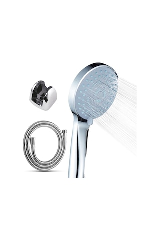 Darun 3 Fonksiyonlu Krom Kaplı Duş Seti - Su Tasarruflu Yağmur Siyah