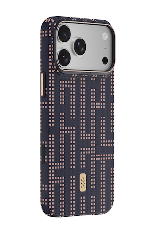 Apple iPhone 18 Pro Max Uyumlu Kılıf M-safe Şarj Özellikli Raptic Aramid Skin Serisi Karbon Kapak Lacivert