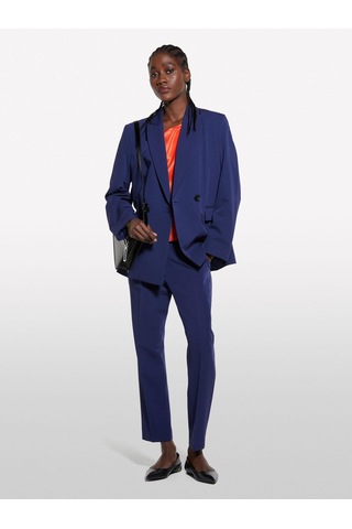 Sisley Viskoz Karışımlı Beli Lastikli Pantolon Kadın Lacivert Pantolon - 325p4kvxl5cm7