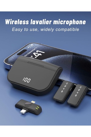 Kablosuz Yaka Mikrofonu, Güç Göstergeli Mini Yaka Mikrofonu,