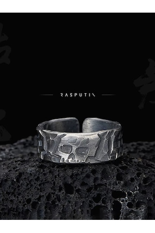 Rasputın Brand Ayarlanabilir Çelik Yüzük 183015142 Siyah