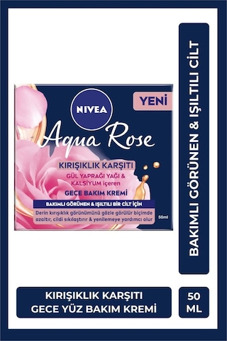 Nivea Aqua Rose Kırışıklık Karşıtı Gece Bakım Kremi 50 ML