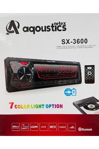 Aqoutics Sx 3600 Bt 7 Renk Bluetooth Oto Teyp