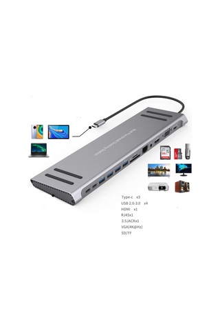 Apera GN-79 Laptop Dock İstasyonu 14 in 1 Usb 3.0 Type-C Adaptör