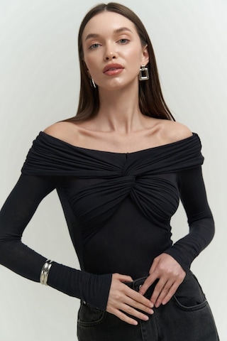 Mai Collection Mai Studios Co. Vanni Çapraz Detay Siyah Uzun Kollu Bluz Siyah