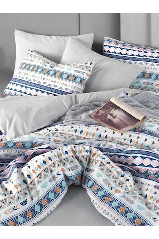 Mystory Home Lastikli Çarşaflı Çift Kişilik Nevresim Takımı Diamente