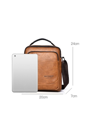 Sones Weıxıer D288 Büyük Kapasiteli Günlük Çapraz Çanta İş Su Geçirmez Tek Omuz Çantaları Açık Kahverengi