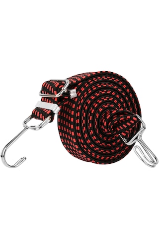 Homyl Kancalı Ağır Hizmet Elastik Bungee Cord Kırmızı-1m Kırmızı 1m Kırmızı