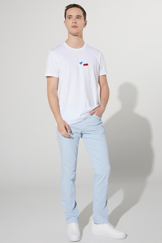 AC&Co / Altınyıldız Classics ERKEK MAVI 360 Derece Her Yöne Esneyen Slim Fit Dar Kesim Pamuklu Rahat Pantolon Mavi
