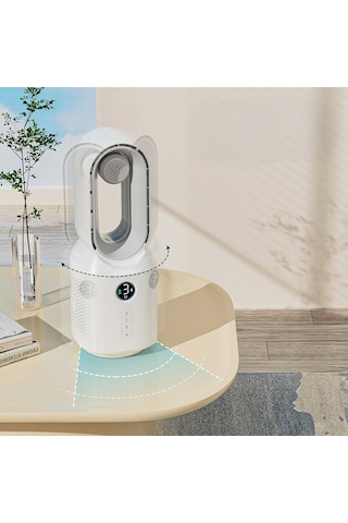 Hepu Hp-f29 Sessiz Pervanesiz 360 Döner Usb Şarjlı Masaüstü Fan Bluetooth Hoparlörlü, Gece Lambalı, 3'ü 1 Arada Akıllı Tasarım