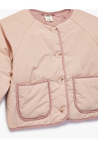 Koton Uzun Kollu Bisiklet Yaka Cepli Mevsimlik Ceket Pembe 6smg20003aw Gül