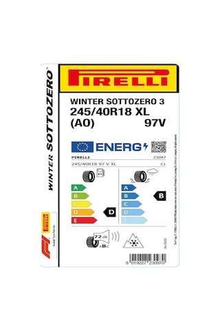 Pirelli 245/40 R18 97V XL Winter Sottozero Serie 3 AO Kış Lastiği 2024