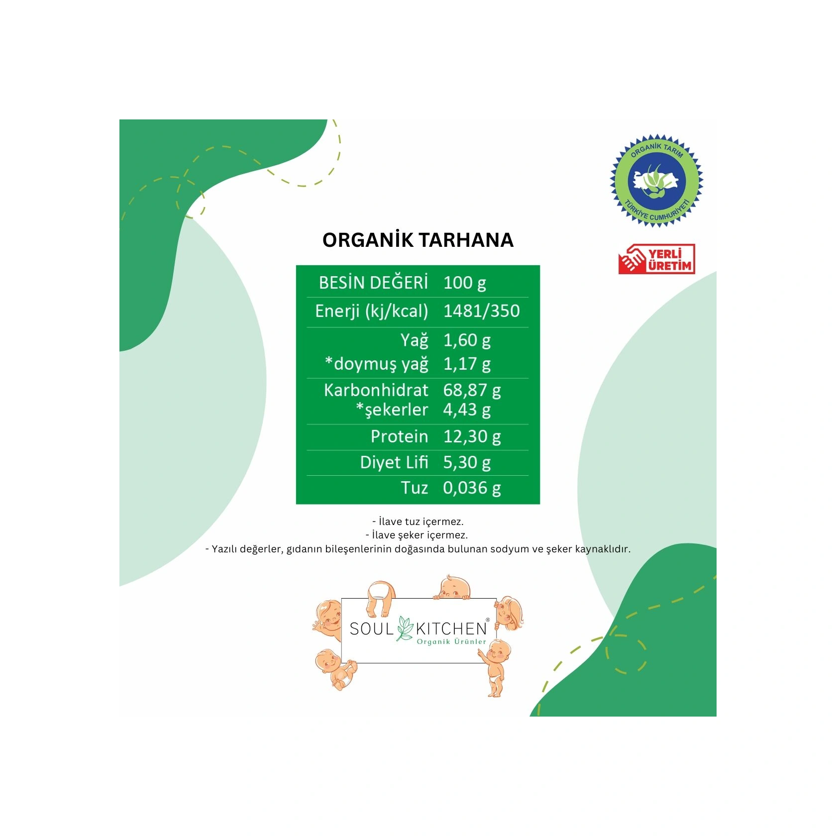 Soul Kitchen Organik Tarhana İlave Tuzsuz 250 G