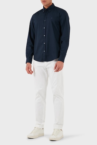 Boss Pamuklu Slim Fit Düğmeli Yaka Uzun Kollu Gömlek Erkek Gömlek 50545227 404 Lacivert