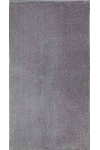 Dekoratif Puffy Peluş Yumuşak Yıkanabilir Kaymaz Taban Kesme Halı Yolluk Gri