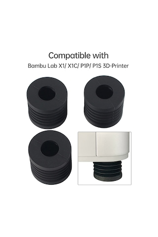 Xindoker Bambu Lab X1/x1c/p1p/p1s Yazıcıları İçin 1 Adet 29x26mm Siyah Lastik Amortisör Ayaklı