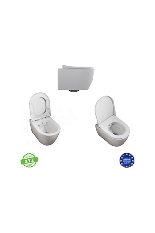 Aqua Bagno Moon Yavaş Kapanan Klozet Kapağı - Duroplast Beyaz