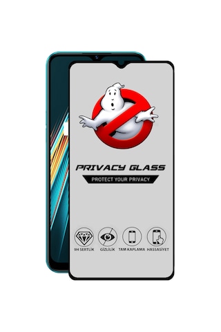Realme 5i Tam Kaplayan Temperli Gizli Hayalet Ekran Koruyucu