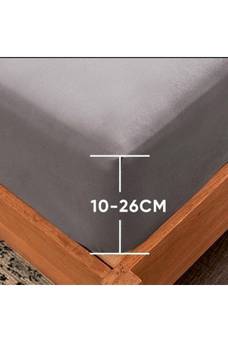 Novahub Gri Tek Kişi Yatak Çarşafı, Elastik Su Geçirmez Yatak Koruyucu, 150x200x30cm, Ev Ve Otel İçin Gri