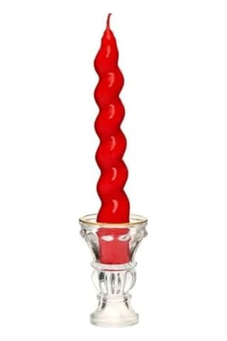 Yılbaşı 2&apos Li Twirl Glow Kırmızı Şamdan Mum Seti 18 Cm A.Ağaç