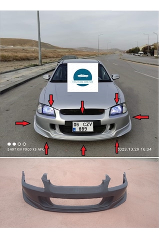 Hyundai Accent Milenyum Ön Tampon Modifiyeli Boyasız Ham Siyah Fiberclass