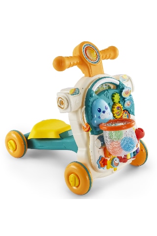 Baby2go 4 İn 1 Multifunction Walker Pembe - Eğitici Bebek Aktivite Masası Ve İlk Adım Yürüteç