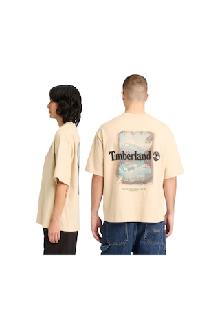 B0a5mqr2601-r Timberland Outdoor Photo Back Graphic Tee Erkek T-shirt Krem B0a5mqr2601-r Krem