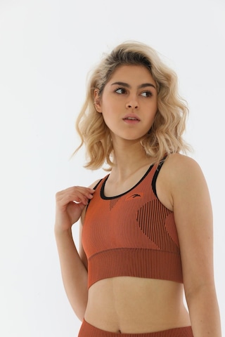 Maraton Active Slimfit Kadın Bisiklet Yaka Kolsuz Spor Bakır Bra 813055-Bakır