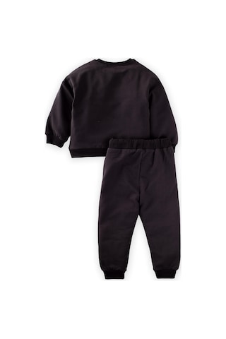 Cigit Basic Karyoka Detaylı Sweatshirt Takım 3-8 Yaş Siyah Siyah