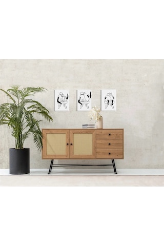 3’lü Poster Yan Yana Serisi - Kediler 30×40 cm