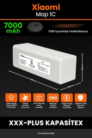 Xiaomi Mi Vacuum Mop 1c Uyumlu 7000.mah Batarya