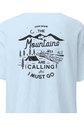 Wildstyle The Mountains Are Calling I Must Go Dağcı Baskılı Unisex Pamuklu Tişört Bebek Mavisi