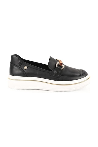 Mamma Mia Mammamia Kadın Hakiki Deri Comfort Sneaker Kalın Taban Bağcıklı Günlük Ayakkabı Siyah
