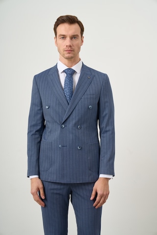 Morven Erkek Lacivert Poliviskon Trend Kruvaze Slim Fit Sivri Yaka Takım Elbise 24ms001005200 Lacivert