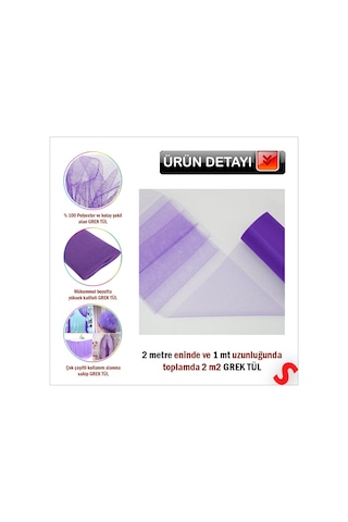 Süsleme Tülü Grek Tül, 2 Mt En X 1 Mt Uzunluk - Mor 0-99