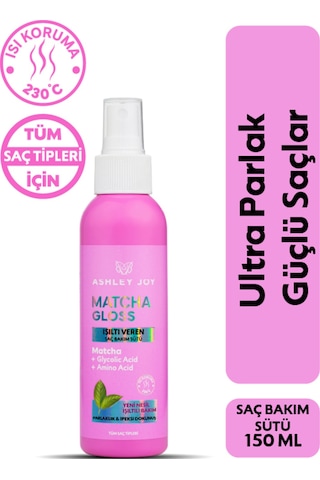 Ashley Joy Matcha Gloss Glikolik Asit İçeren Işıltı Ve Parlaklık Veren Durulanmayan Saç Bakım Sütü 150 ML