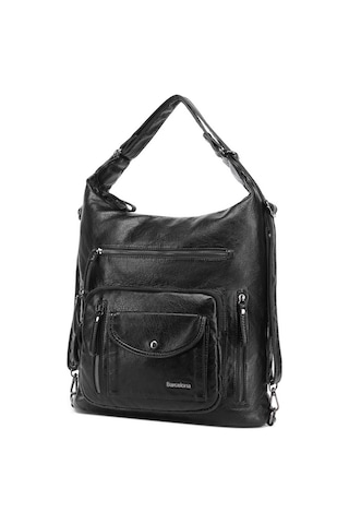 Yıkama Deri Hem Sırt Hem Omuz Kadın Çantası 21-k Barcelona 1580 Yeşil