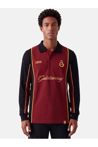 Gs Store Galatasaray & Reflect Studio Uzun Kollu Polo T-shirt Rse2621 Bordo-siyah