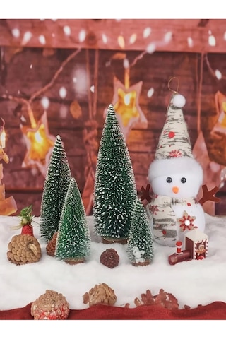 Yenigeldi 3'lü Çam Ağacı Seti 15 Cm, 15 Cm, 20 Cm Masa Üstü Yılbaşı Süsü, Dekorasyon Ağacı, Yeşil Diğer