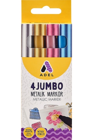 Metalik Markör 4'lü Set,canlı Renkler, 4.6 Mm Kalın Uç, Çok Yüzeyli Kullanım İçin İdeal