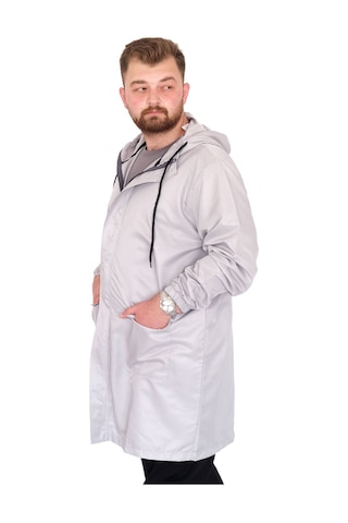 Mode Xl Büyük Beden Erkek Yağmurluk Kapşonlu 22700 Gri Gri