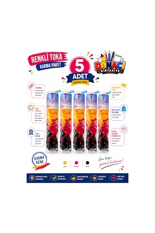5 Adet Kopmayan Renkli Lastik Saç Tokası Karma Renk Esnek Saç Lastiği Kız Çocuk Kadın Çok Renkli