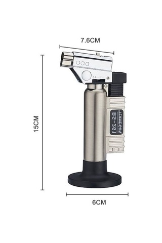 Çelik Jet Pürmüz Çakmak Mavi Alev Mangal Kamp Çakmağı Gümüş