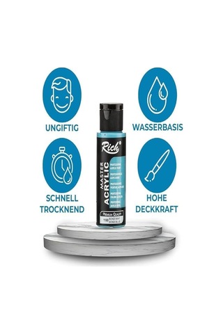 Rich Mastermix Akrilik Boya 6 Renk 60 Ml 1 Paket Pastel Renkler Akrilik Boya 6 Lı Profesyonel Tuval Canvas