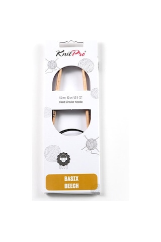 Knitpro Basix Kayın Ağacı Yuvarlak Örgü Şişi 80cm 5.00mm 35386