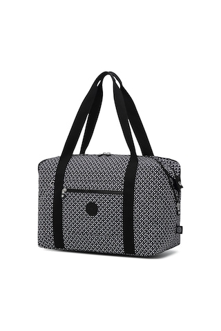 Smart Bags Orta Boy Su Geçirmez Extra Hafif Krınkıl Kumaş El Valizi Ve Spor Çantası Siyah/beyaz