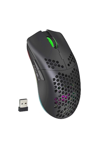 Hxsj T66 Rgb 2.4g Kablosuz Oyun Faresi Rgb Aydınlatmalı Şarj Edilebilir Ayarlanabilir Dpı Ergonomik Fare