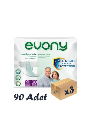Evony 6 Damla Bel Bantlı Yetişkin Hasta Bezi XL 3 x 90 Adet