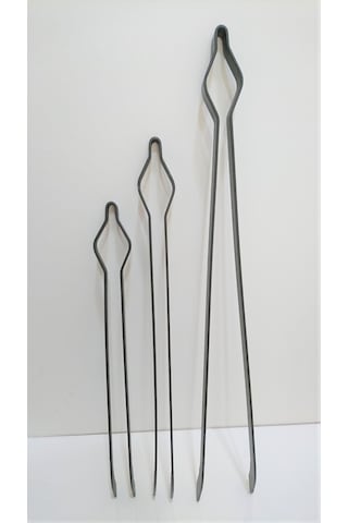 Demir Maşa - Mangal Soba Maşası - Şömine Maşası Ateş Maşası 3 Boy 3'Lü Set 40-50-60Cm